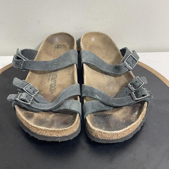 Birkenstock Mayari Sandals Womens Size 9 40 Leather Cork Slip On Comfort Shoes - Picture 3 of 12